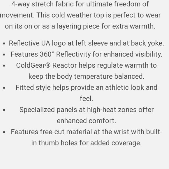 Under Armour Cold Gear Reactor Run Workout Top Large Long Sleeve Round Neck - Picture 8 of 9